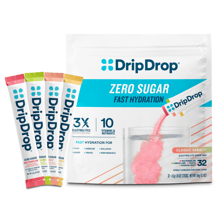 DripDrop Zero Sugar electrolyte powder